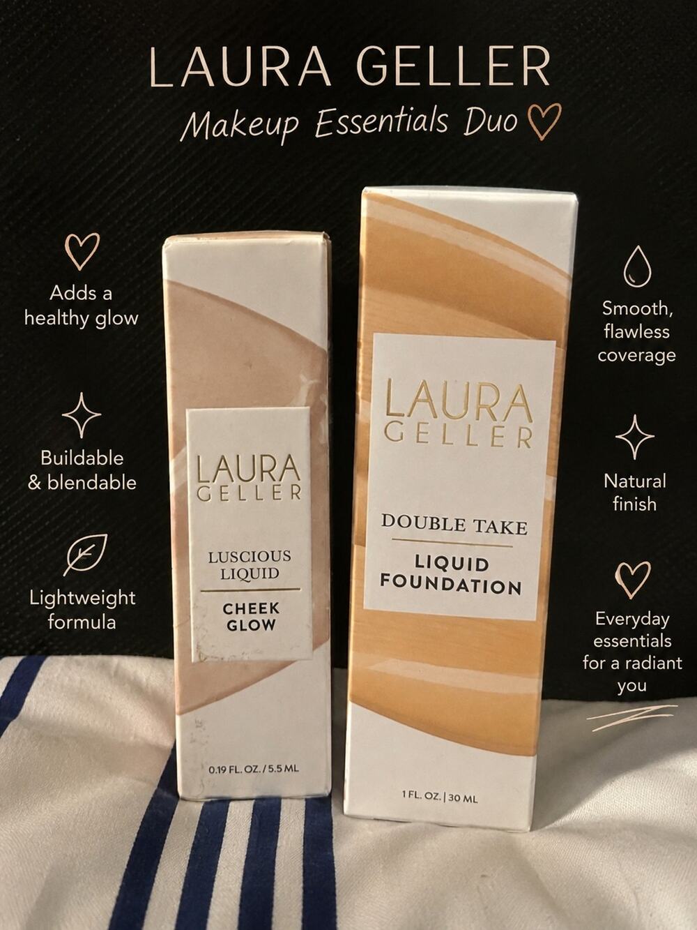 Laura Geller Double Take Liquid Foundation & Luscious Liquid Cheek Glow Duo